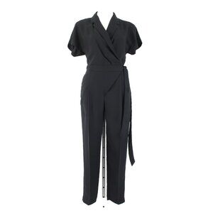 Strut Bolt Jumpsuit $79 Riv Strut Sz L Black Satin 100% Polyester Jumpsuit